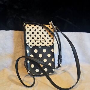 Kate Spade Black and Cream Polka Dot Crossbody Bag